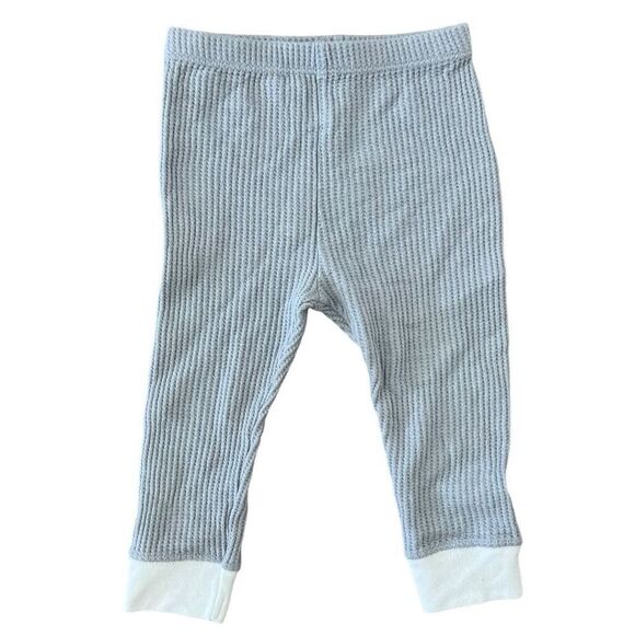 Cloud Island Baby Waffle Knit Top and Bottom Pajama Set 2 Pc Size 12 Months Gray - Picture 3 of 6